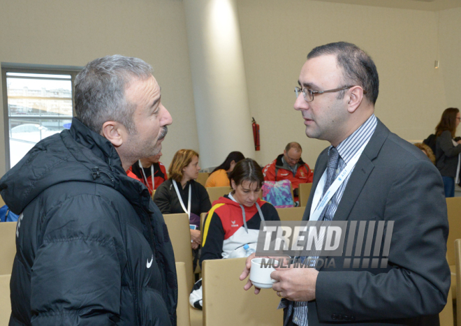 Bakıda idman gimnastikası üzrə Dünya Kubokuna gəlmiş nümayəndə heyəti rəhbərləri və üzvlərinin görüşü keçirilib. Azərbaycan, 18 fevral, 2016